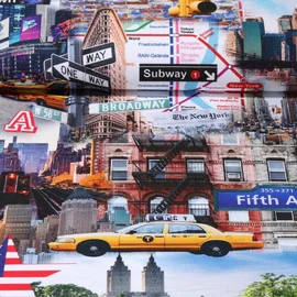 Baumwoll-Canvas New York Multicolor