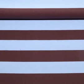 Baumwoll Canvas Streifen Hellblau Braun