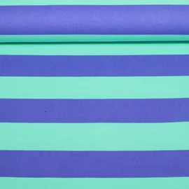 Baumwoll Canvas Streifen Mint Kobalt