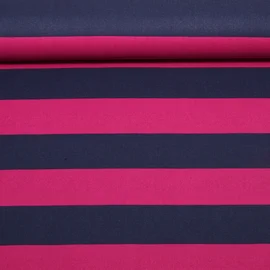 Baumwoll Canvas Streifen Navy Beere