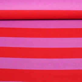 Baumwoll Canvas Streifen Rot Hortensie