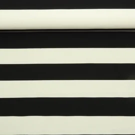 Baumwoll Canvas Streifen Schwarz Ecru