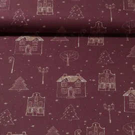 Baumwoll-Canvas Weihnachtsstadt Bordeaux
