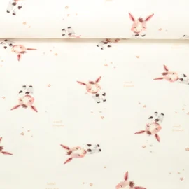 Baumwoll Flanell Digitaldruck Kleiner Esel Ecru