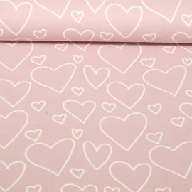 Baumwoll Flanell Herzen Rosa