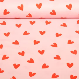 Baumwoll Flanell Herzen Rosa