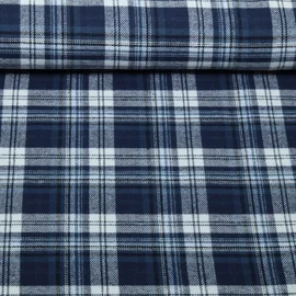 Baumwoll Flanell Holzfällerkaro Navy Weiß