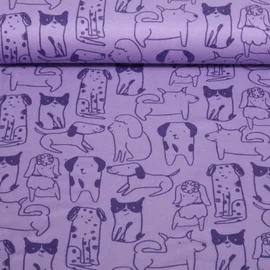Baumwoll Flanell Hunde Lila