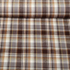 Baumwoll Flanell Kariert Braun