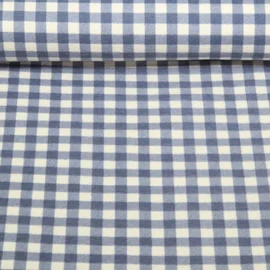 Baumwoll Flanell Kariert Ecru Blau