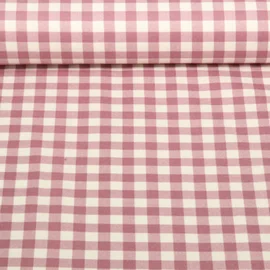 Baumwoll Flanell Kariert Ecru Mauve