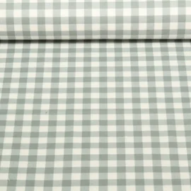 Baumwoll Flanell Kariert Ecru Salbeigrün