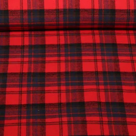 Baumwoll Flanell Kariert Rot