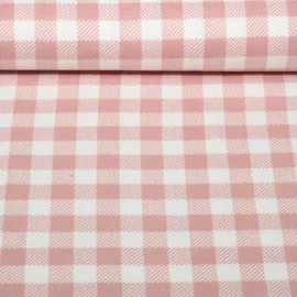 Baumwoll Flanell Karo Rosa