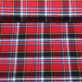 Baumwoll Flanell Karo Rot 