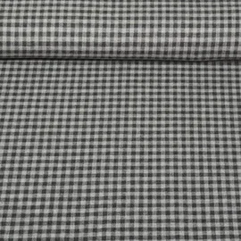 Baumwoll Flanell Kleines Karo Grau Anthrazit
