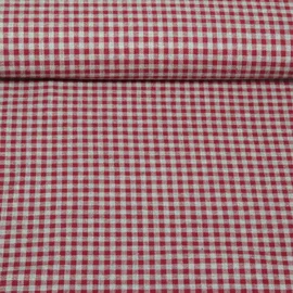 Baumwoll Flanell Kleines Karo Grau Rot