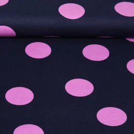 Baumwoll Flanell Punkte Navy