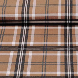 Baumwoll Flanell Schottenkaro Rost Navy