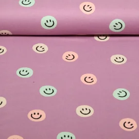 Baumwoll Flanell Smileys Altrosa