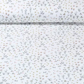 Baumwoll Musselin Botanik Ecru Orange