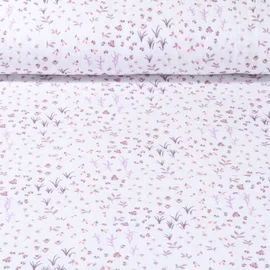 Baumwoll Musselin Botanik Wollweiß Rosa