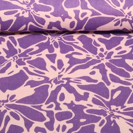 Baumwoll Musselin Double Gauze Blumen Abstrakt Lila