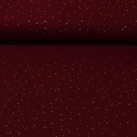 Baumwoll Musselin - Double Gauze Goldpunkte Bordeaux