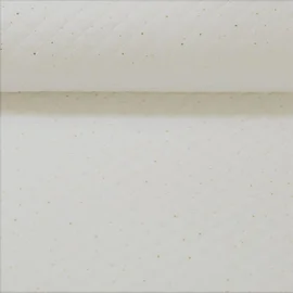 Baumwoll Musselin Gesteppt Punkte Ecru Gold