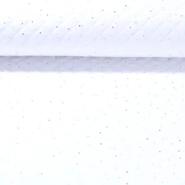 Baumwoll Musselin Gesteppt Punkte Weiß Gold