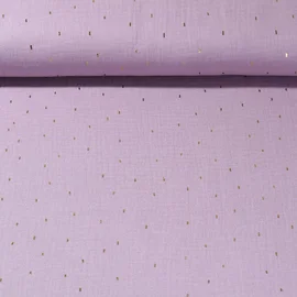 Baumwoll Musselin Goldene Striche Altflieder