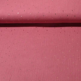 Baumwoll Musselin Goldene Striche Beere