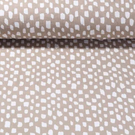 Baumwoll Musselin Große Striche Taupe