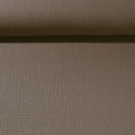 Baumwoll Musselin "Olivia" Taupe Braun
