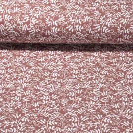 Baumwoll Musselin Ranken Ziegelrot