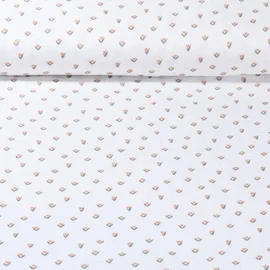 Baumwoll Musselin Tulpen Offweiß Orange