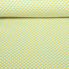 Baumwoll Popeline Kleine Blumen Gelb