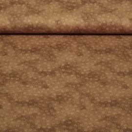 Baumwoll Popeline Kleine Kreise Braun 