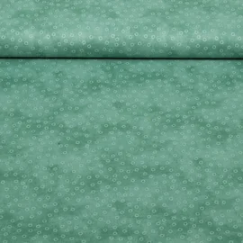 Baumwoll Popeline Kleine Kreise Dunkelmint