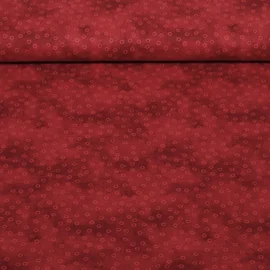 Baumwoll Popeline Kleine Kreise Kirschrot