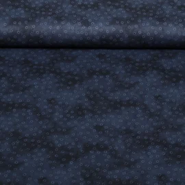 Baumwoll Popeline Kleine Kreise Marine