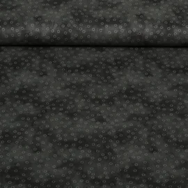 Baumwoll Popeline Kleine Kreise Schwarz