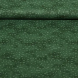 Baumwoll Popeline Kleine Kreise Tannengrün