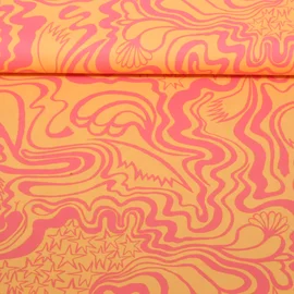 Popeline aus Baumwolle von Nerida Hansen "The Wanderer" Orange