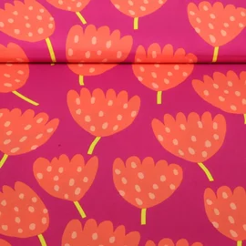 Popeline aus Baumwolle von Nerida Hansen "Tulips" Pink