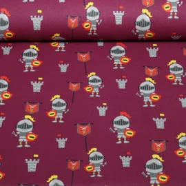 Baumwoll-Popeline Ritter Bordeaux