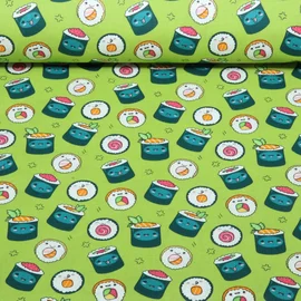 Baumwoll-Popeline Sushi Kiwigrün