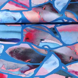 Baumwollsatin "Resonate" Blau