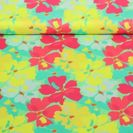 Baumwoll Voile Blumen Malerei Pink