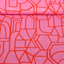 Baumwollvoile "Town" Pink von Nerida Hansen